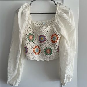 Brand new aerie crochet top size M